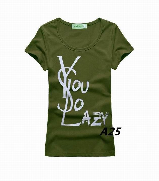 YSL short round collar T woman S-XL-240